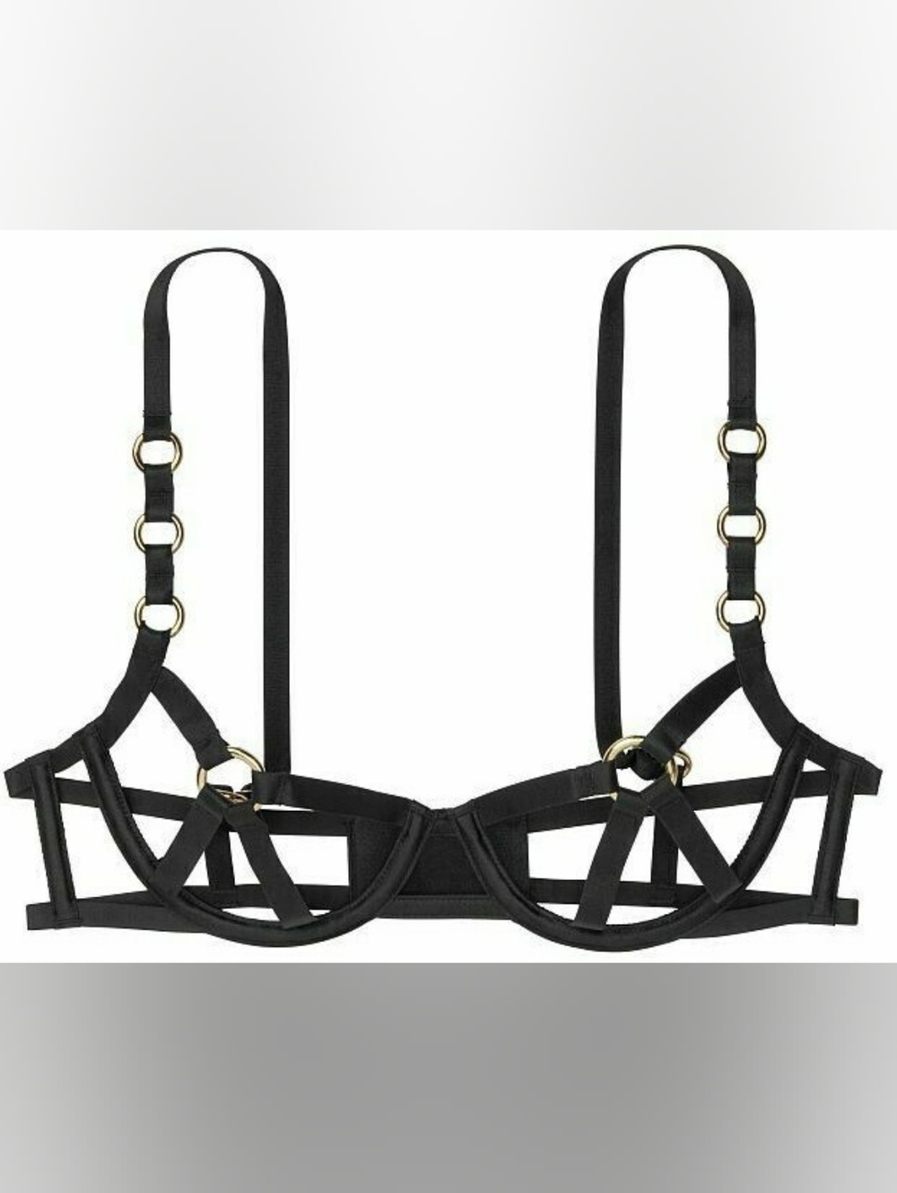 Victoria's Secret Very Sexy Strappy Open Caged Rings Balconette Bra